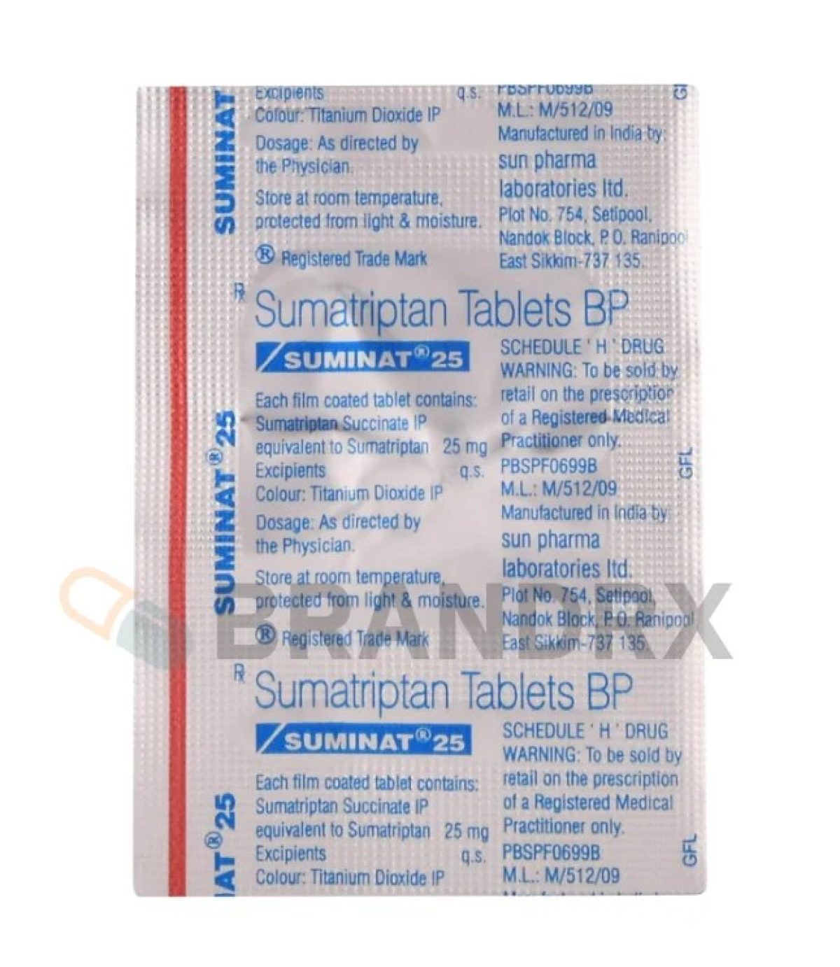 Suminat 25 mg Sun Pharmaceuticals Industries